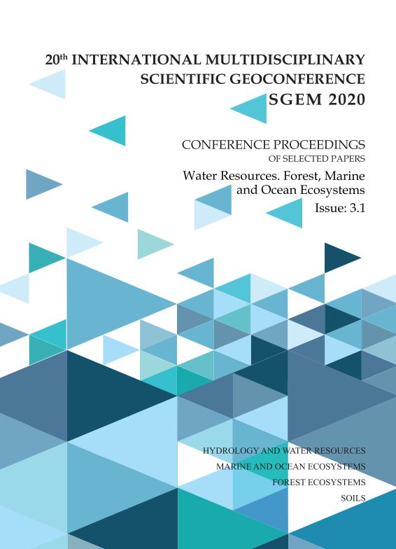 SGEM International Multidisciplinary Scientific GeoConference EXPO Proceedings; 20th International Multidisciplinary Scientific GeoConference Proceedings SGEM 2020, Water Resources. Forest, Marine and Ocean Ecosystems