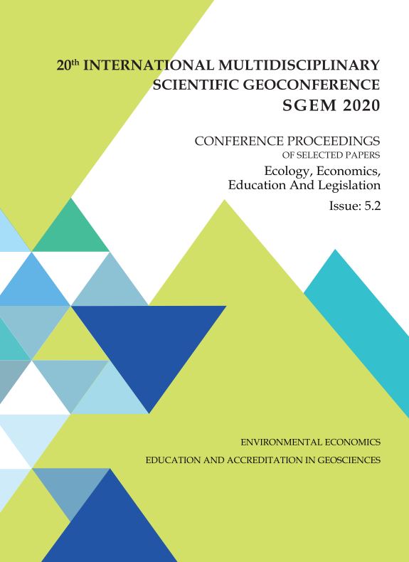 SGEM International Multidisciplinary Scientific GeoConference EXPO Proceedings; 20th International Multidisciplinary Scientific GeoConference Proceedings SGEM 2020, Ecology, Economics, Education and Legislation